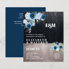 ダスティブルーの花嫁DIY ウェディングインビテーションカード