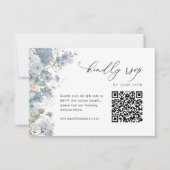 ダスティブルーの花嫁QRコード結婚式 出欠カード (正面)