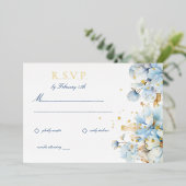 ダスティブルーの花嫁RSVP 箔招待状 (立ち正面)