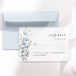 ダスティブルーの野の花 フローラル ウェディング RSVP カード