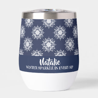 ダスティブルーの雪の結晶のクリスマスイニシャル
