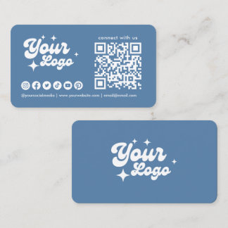 ダスティブルーの「Connect With Us」ロゴQRコード 名刺