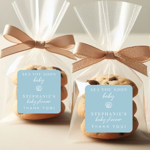 ダスティブルーの「Sea You Soon Thank You Baby Shower」 スクエアシール