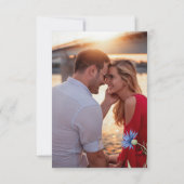 ダスティブルーはっきりしたフローラスタイリッシュQRコードRSVPカード 出欠カード (裏面)