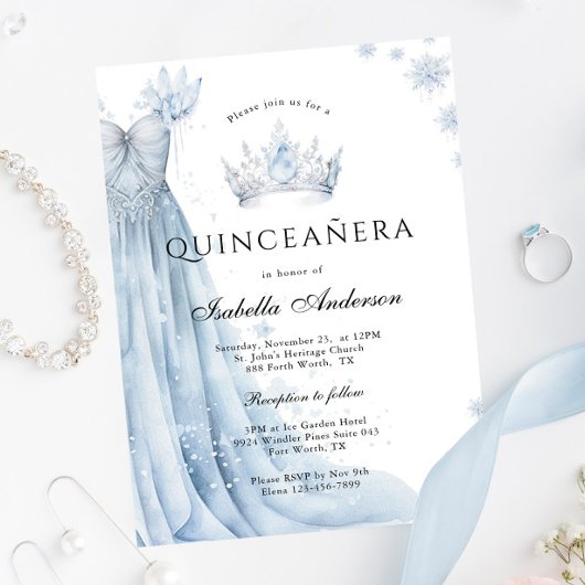 ダスティブルーアイシーウィンターキンセアニェラ招待状 招待状