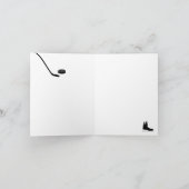 ダスティブルーアイスホッケースティック、スケートパック誕生日 カード (内部)