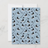 ダスティブルーアイスホッケースティック、スケートパック誕生日 ノートカード (裏面)