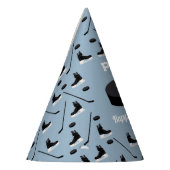 ダスティブルーアイスホッケースティック、スケートパック誕生日 パーティーハット (左)