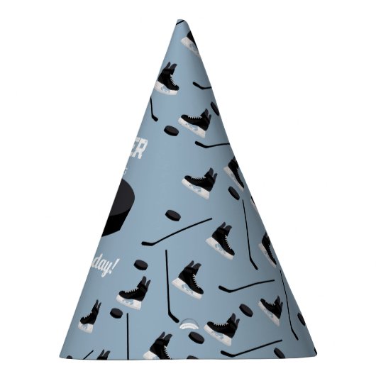 ダスティブルーアイスホッケースティック、スケートパック誕生日 パーティーハット (右)