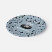 ダスティブルーアイスホッケースティック、スケートパック誕生日 ペーパープレート (アングル)