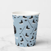 ダスティブルーアイスホッケースティック、スケートパック誕生日 紙コップ (裏面)