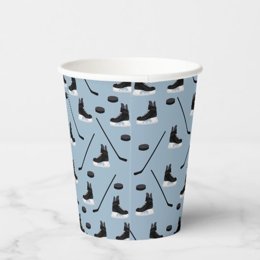 ダスティブルーアイスホッケースティック、スケートパック誕生日 紙コップ (右)