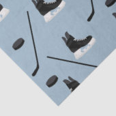 ダスティブルーアイスホッケースティック、スケート&パックパターン 薄葉紙 (詳細)