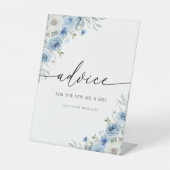 ダスティブルーアイボリーフローラアドバイス標識 台座サイン (正面)