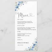 ダスティブルーアイボリーブライダルシャワーメニュー メニュー (正面)