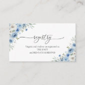 ダスティブルーアイボリーブライダルシャワーレジストリ エンクロージャーカード (正面)