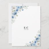 ダスティブルーアイボリーブライダルシャワー招待 招待状 (裏面)