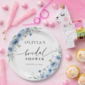 ダスティブルーアイボリーブライダルシャワー紙プレート ペーパープレート (パーティー)