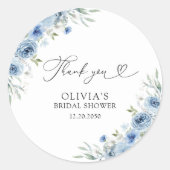ダスティブルーアイボリーブライダルシャワー ラウンドシール (正面)