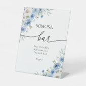 ダスティブルーアイボリーミモサバー標識 台座サイン (正面)