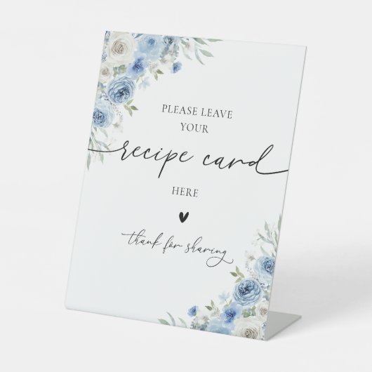ダスティブルーアイボリーレシピカードサイン 台座サイン (正面)