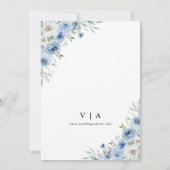 ダスティブルーアイボリー写真カードで日付を保存 セーブザデート (裏面)