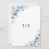 ダスティブルーアイボリー日付カードの保存 セーブザデート (裏面)