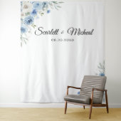 ダスティブルーアイボリー結婚のセレモニー背景 タペストリー (インサイチュ)
