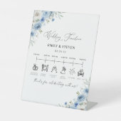 ダスティブルーアイボリー結婚のタイムライン記号 台座サイン (正面)