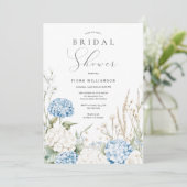 ダスティブルーアジサイフローラブライダルシャワー 招待状 (スタンド正面)