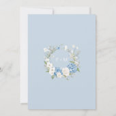 ダスティブルーアジサイフローラブライダルシャワー 招待状 (裏面)