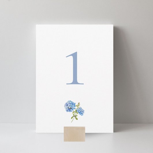 ダスティブルーアジサイ結婚テーブルズフラットカード シーズンカード