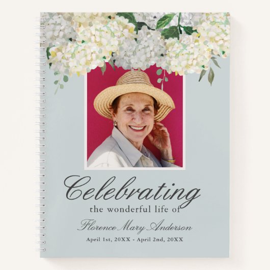 ダスティブルーアジサイ記念葬式ゲストブック ノートブック (正面)