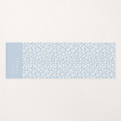 ダスティブルーアニマルプリントスクリプトパーソナライズされた名 ヨガマット (正面(横))