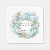 ダスティブルーアンドグリーンリース紙ナプキンス スタンダードカクテルナプキン (正面)