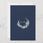 ダスティブルーアンドネイビーフローラブライダルシャワー 招待状 (裏面)