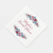 ダスティブルーアンドバーガンディブライダルシャワーナプキンス スタンダードランチョンナプキン (角)