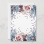 ダスティブルーアンドマウヴフローラブライダルシャワー 招待状 (裏面)