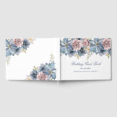 ダスティブルーアンドマウヴ結婚フローラズゲストブック ゲストブック (全面)