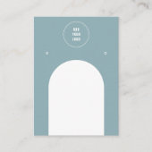 ダスティブルーアーチロゴを追加ジュエリーイヤリングディスプレイ 名刺 (正面)