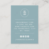 ダスティブルーアーチロゴを追加ジュエリーイヤリングディスプレイ 名刺 (裏面)