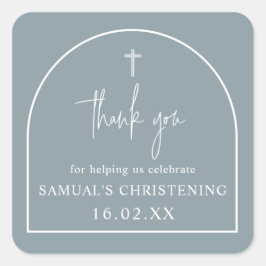 ダスティブルーアーモダンチミニマル《キリスト教》洗礼式や命名式 スクエアシール
