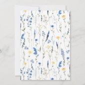 ダスティブルーイエローディンティフローラボホブライダルシャワー 招待状 (裏面)