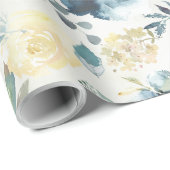 ダスティブルーイエローピーニーユーカリフローラガーデン ラッピングペーパー (ロールコーナー)