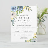 ダスティブルーイエローボタニカルフローラブライダルシャワー 案内状 (スタンド正面)