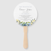 ダスティブルーイエローボタニカル結婚式 プログラム ハンドファン (正面)