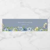 ダスティブルーイエロー結婚ボタニカルズ水瓶L ペットボトルラベル (シングルラベル)