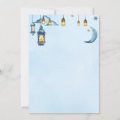 ダスティブルーイードラマダンIftarディナーイスラムファミリー 招待状 (裏面)