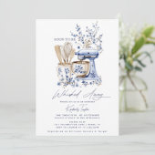 ダスティブルーウィスキング遠くにブライダルシャワー 招待状 (スタンド正面)