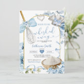 ダスティブルーウィスキング遠くにブライダルシャワー 招待状 (スタンド正面)